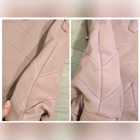 Christopher Kon Patchwork Leather Shoulder Bag Tote in Blush Pink - Picture 5 of 8